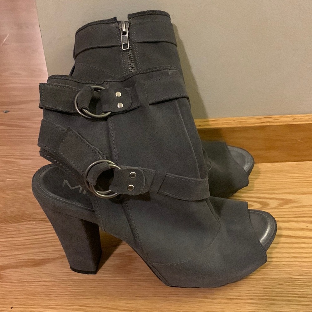 Slate grey Suede leather booties - MIA